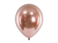 Partydeco Glansiga Ballonger 30 Cm, Rosa Guld, 10 St I En Storlek