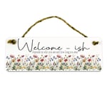 Novelty Door Sign - Wildflower Meadow Welcome To My Home - MDF Wall Decor Gift