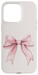 iPhone 15 Pro Max Aesthetic Pink Ribbons Watercolor Coquette Girly Pink Bow Case