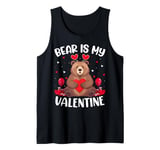 Bear Is My Valentine Love Hearts Bear Valentines Day Tank Top