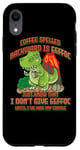 Coque pour iPhone XR Coffee Spelled Backwards Is Eeffoc Funny T-Rex Dinosaur Dino