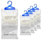 6 Pack Dehumidifier Hanging Bags Mould Mildew Damp Wardrobe Drawers Sachet