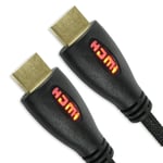 PREMIUM HDMI LEAD WITH LED LIGHT Red Cord Wire Games Console Xbox Nintendo PS4