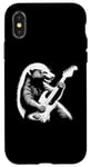 Coque pour iPhone X/XS Honey Badger Jouant Guitare Électrique Rock Star Guitariste