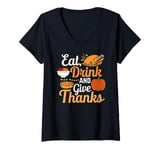 Womens Catch Me If You Can Skateboarding Turkey Thanksgiving V-Neck T-Shirt