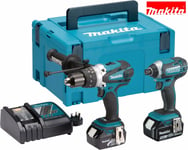 Makita DLX2145TJ 18v Twin Pack DHP458 Combi + DTD152 Impact Driver + 2 x 5.0Ah