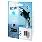 Epson T7602 - 26 ml - cyan - original - blister - cartouche d'encre - pour SureColor P600, SC-P600