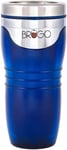 PATIFUN BRUGO Tasse de voyage anti-fuite avec chambre de contrôle de température intégrée Tasse de voyage isotherme à double paroi Idéal pour les amateurs de thé ou de café Couleur rétro Bleu cobalt