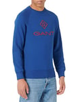 GANT Men's D1. Color Lock UP C-Neck Sweater, Crisp Blue, XS