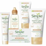 Simple Protect N Glow Bundle of Face Moisturiser, Gel, Mask, Polish & Booster