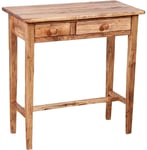 Table Console Country En Bois Massif De Tilleul Finition Naturelle L73xPR36