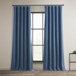 HPD Half Price Drapes Rideaux occultants en Lin synthétique pour Chambre à Coucher et Salon (1 Panneau), 127 x 274,3 cm (l x L), Denim