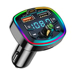 Transmetteur FM Bluetooth,Kits de Voiture transmetteur Adaptateur Radio Lecteur MP3,2 Ports USB Chargeur 5V/3,1A et 1A,Appel Mains Libres,Support Carte TF/Clé USB