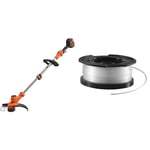 BLACK + DECKER Cordless Strimmer, 36V, 33cm Cutting Width, Battery Not Included & Spool and Line 10m, 1.6mm Diameter, AFS System, Transparent, Resistant