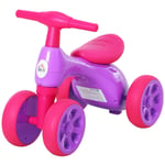 Balance Bike Toddlers 4 Wheel Quad Safe Training Storage Bin Violet 18-36 Months