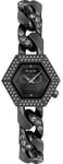 Philipp Plein PWWBA0423 The Hexagon Gourmette Musta/Teräs Ø28 mm