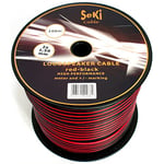 Câble d'enceinte 2 x 1,50 mm² - 100 m - Rouge/noir - CCA - Câble audio - Câble d'enceinte