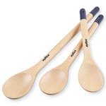 Zyliss E980207 Lot de 3 cuillères de Cuisine en Bois, Cuillères pour cuisine/pâtisserie/gâteaux/préparation des aliments, Comprend 3 cuillères