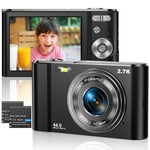 Digital Camera 2.7K Ultra HD Mini Video Camera 44MP 2.8 Inch LCD Rechargeable Students Compact Camera Pocket Camera with 16X Digital Zoom Youtube Vlogging Camera for Kids,Adult,Beginners