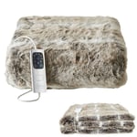 Electric Throw Blanket  Luxury Faux Fur Warming Alaskan Husky Print 160 x 120cm