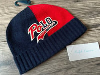 RALPH LAUREN BABY BOYS VARISITY LOGO BEANIE HAT AGE 9-24 MTHS BNWT 