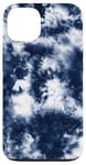 Coque pour iPhone 13 Motif abstrait bleu marine tie-dye