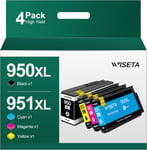 950Xl 951Xl Pack De 4 Cartouche Pour Hp 950 Et 951 Xl Multipack Cartouche Pour Hp Officejet Pro 8600 8615 8620 8610 8100 276Dw 251Dw 8625 8630 8640 (1 Noir, 1 Cyan, 1 Magenta, 1 Jaune)