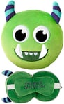 Coussin Voyage Relaxeazzz Peluché 2-en-1 - Monstre Vert