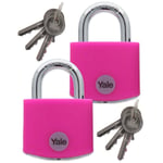 2x PINK ALUMINIUM PADLOCKS 32mm Toolbox Storage Locker Garage Indoor Security