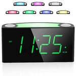 Horloge Digitale avec Veilleuses pour Dormeurs Profonds,Personnes âgées,Enfants- Plug-in Réveil Digital avec Affichage à LED & Luminosité Réglable,Snooze/2 Port USB,Alarme Bruyante,Batterie de Secours