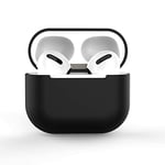 Coque de Protection en Silicone pour AirPods 3 - pour AirPods 3 - avec LED Avant Visible - Chargement sans Fil - Compatible avec Les AirPods 3 2021 (sans Mousqueton, Noir)