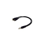 Adaptateur Double Prises Jack 3.5 Mm Male Stereo Femelle Mono NOIR