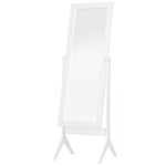 HOMCOM Miroir en Pied Grand Miroir de Sol Inclinaison réglable pour Dressing Chambre dim. 47L x 46l x 148H cm en Bois Blanc