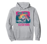 Funny Santa Work Hard Sleigh Hard Sleigher Christmas Cigar Pullover Hoodie