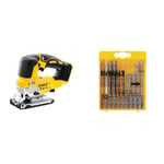 DEWALT DCS334N-XJ Cordless Jigsaw - XR 18V Brushless Yellow - Bare Unit + Suitable Power Tool Accessory