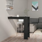 Table de bar murale Noir 102x45x103,5 cm Bois d'ingénierie The Living Store Noir