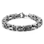 Kejsarlänk Armband Viking Stål | Valbar Storlek | Silver 23cm