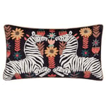 Wylder Tropics Coussin rembourré de Plumes brodé zèbre Miroir