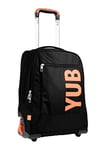 Yub Rolling backpack, URBAN FLUO Wheeled Book Bag, 3 in 1, Detachable Backpack + Trolley, for Teen, Girls&Boys, For School, Sport, Free Time, Laptop Sleeve, Italian Design, black