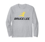 Bruce Lee Black Text Yellow Kung Fu Kick Long Sleeve T-Shirt