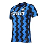 Nike Inter W NK BRT STAD JSY SS HM T-Shirt Femme, Blue Spark/(White) (Full Sponsor), FR : S (Taille Fabricant : S)