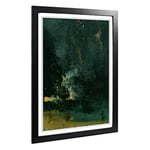 Big Box Art Framed Print of James McNeill Whistler The Falling Rocket Design | Wall Art Picture | Home Decor for Kitchen, Living Room, Bedroom, Hallway, Black, A2 / 24.5x18 Inch / 62x45cm