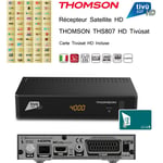 Pack Tivùsat Récepteur Satellite HD - THOMSON THS807 HD + Carte Tivùsat HD Activation Comprise - DVB-S -S2, 60 Chaînes HD Nationales Internationales