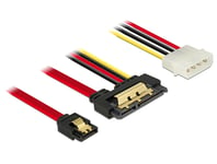DELOCK – Cable SATA 6 Gb/s 7 pin receptacle + Molex 4 power plug > 22 30 cm (85230)