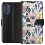 Motorola Moto E32s Svart Plånboksfodral Blomsterglädje