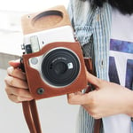 Protective PU Leather Camera Case Bag with Strap for Fujifilm Instax Mini 70 (Br