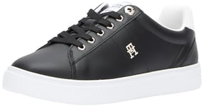 Tommy Hilfiger Femme Essential Elevated Court Sneaker FW0FW07685 Baskets à Semelle Cupsole, Noir (Black), 36 EU