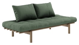 Karup Design Pace Daybed Sovesofa, Brunlakkert furu, Olive Green