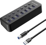 Premiumcord Premiumcord Hub Usb 3.2, 7-Portar Med Portomkopplare, 5G Superspeed, Svart