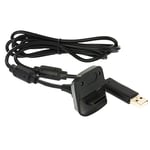 Cordon De Câble De Chargement De Jeu De Chargeur D'usb Pour Le Contrôleur Sans Fil De Xbox 360 Noir